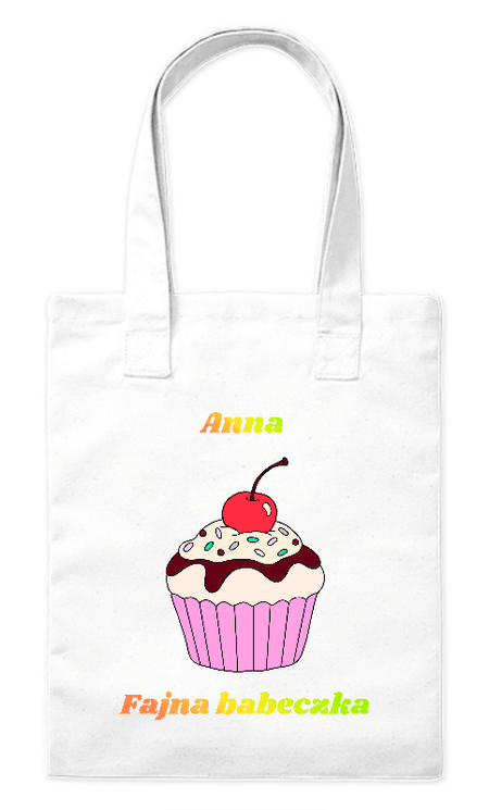 Torba bawełniana eko „Fajna Babeczka” - personalizowana 220 g