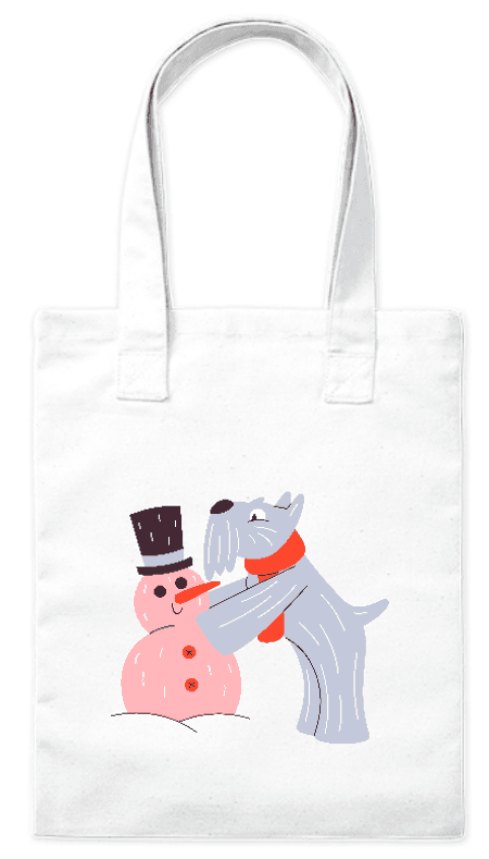 Torba bawełniana eko „Pies i bałwan” 220 g