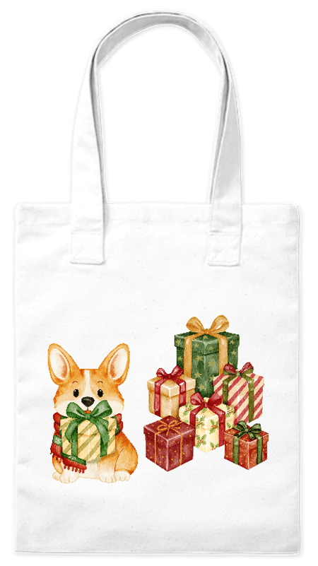 Torba bawełniana eko „Piesek i prezenty” 220 g