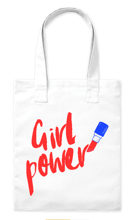 Torba bawełniana eko „Red Lipstick Girl Power” 220 g