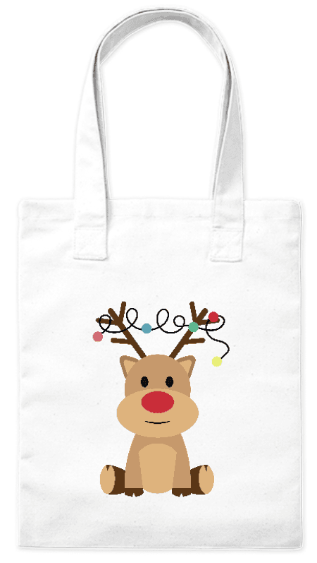 Torba bawełniana eko „Renifer z lampkami” 220 g