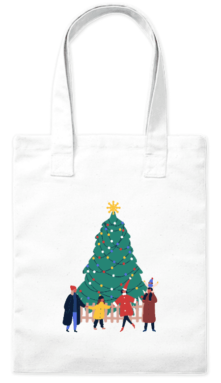 Torba bawełniana eko „Rodzina przy choince” 220 g