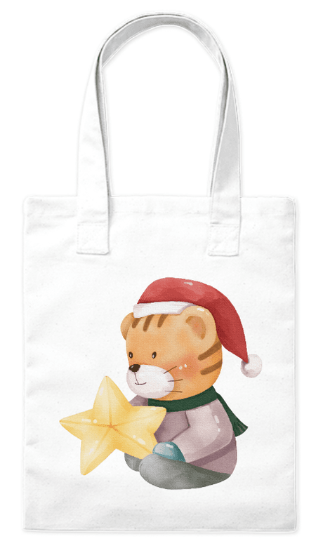 Torba bawełniana eko „Świąteczny tygrysek” 220 g