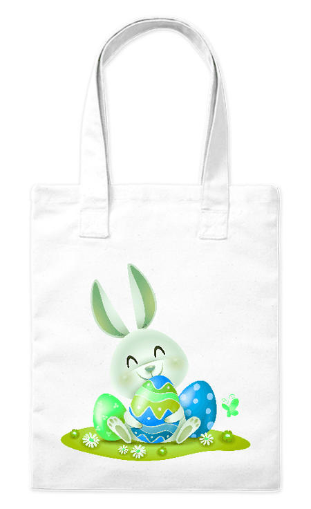 Torba bawełniana eko „Zajączek na łące” 220 g