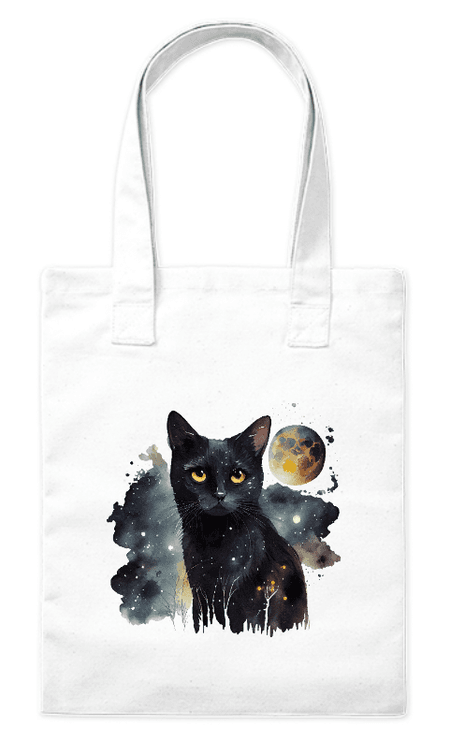 Torba bawełniana eko „Czarny kot i Księżyc” 220 g