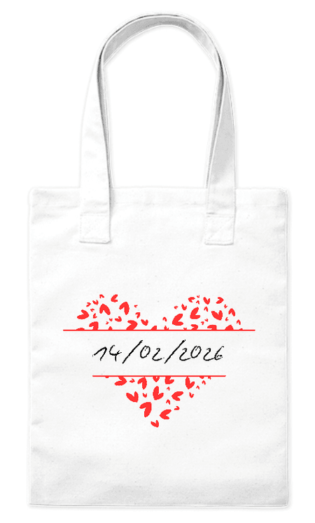 Torba bawełniana eko Data w Sercu - Personalizowana 220g | Bavenna