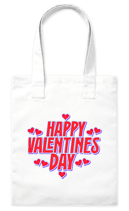 Torba bawełniana eko Happy Valentines Day 220g | Bavenna