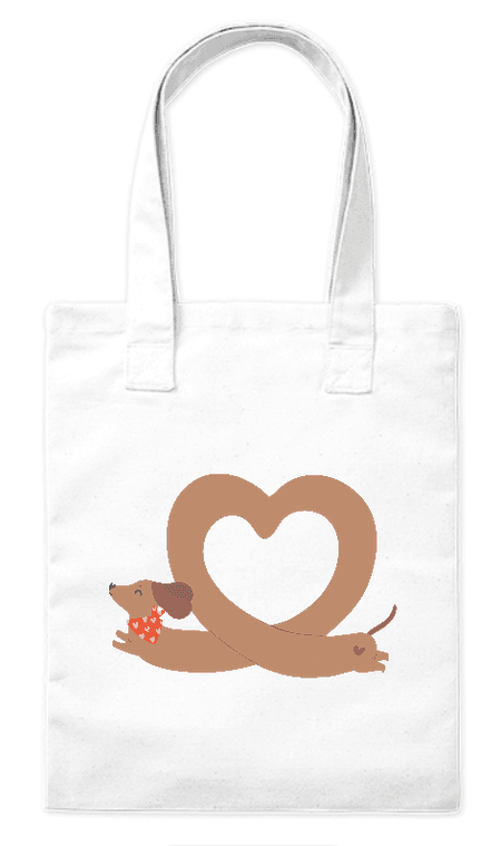 Torba bawełniana eko Jamnik Serce 220g | Bavenna