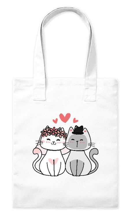 Torba bawełniana eko „Młoda Kocia Para” 220 g