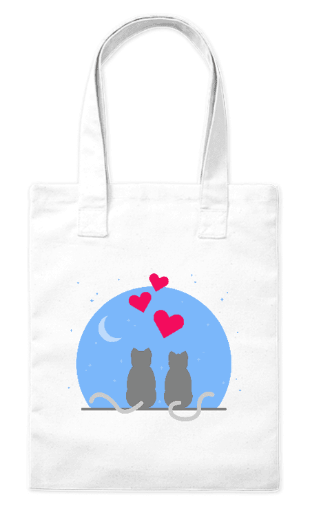 Torba bawełniana eko „Koty pod Księżycem” 220 g 
