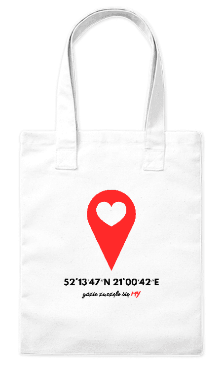 Torba bawełniana eko Współrzędne - Personalizowana 220g | Bavenna