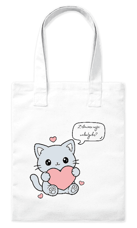 Torba bawełniana eko Zostaniesz Moją Walentynką? 220g | Bavenna