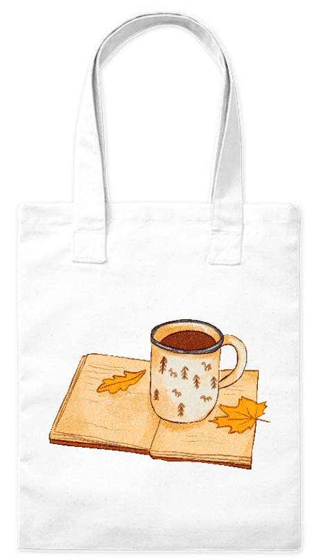 Torba bawełniana „Książka i kawa” – 220 g/m²