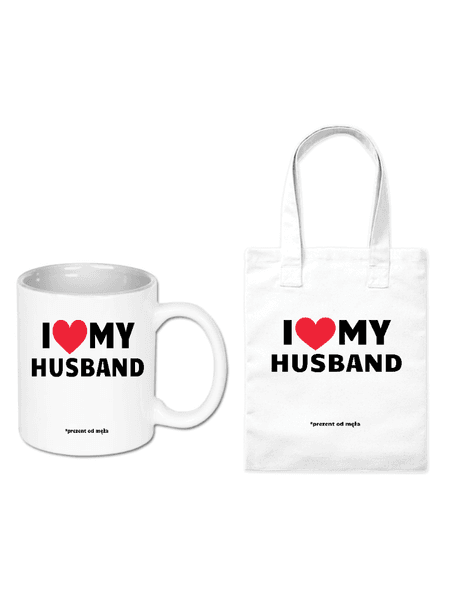 Zestaw kubek i torba I Love My Husband | Bavenna