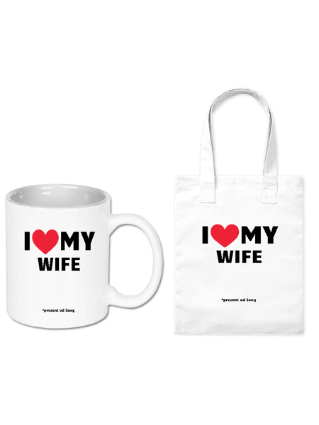 Zestaw kubek i torba I Love My Wife | Bavenna
