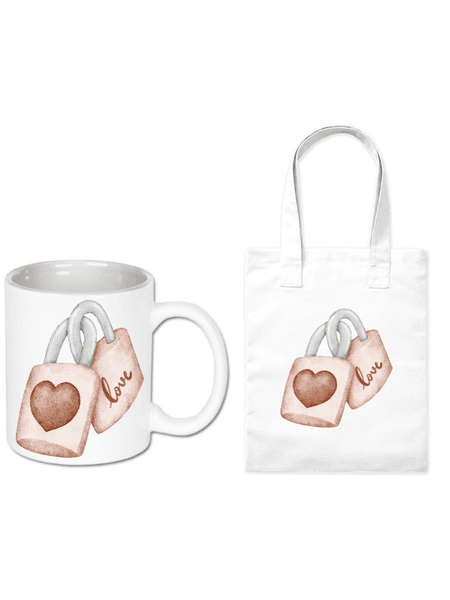 Zestaw kubek i torba Kłódki Miłości | Bavenna