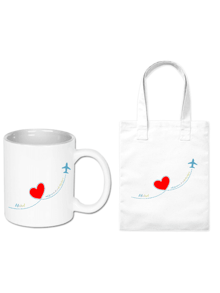 Zestaw kubek i torba Kompan Podróży - Personalizowany | Bavenna