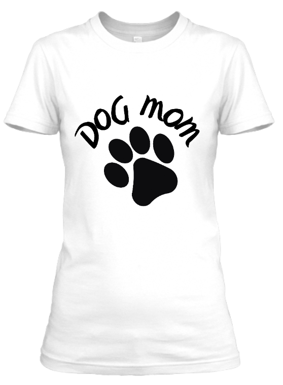 Koszulka damska tshirt Bavenna „Dog Mom” 160 g z psią łapką i napisem