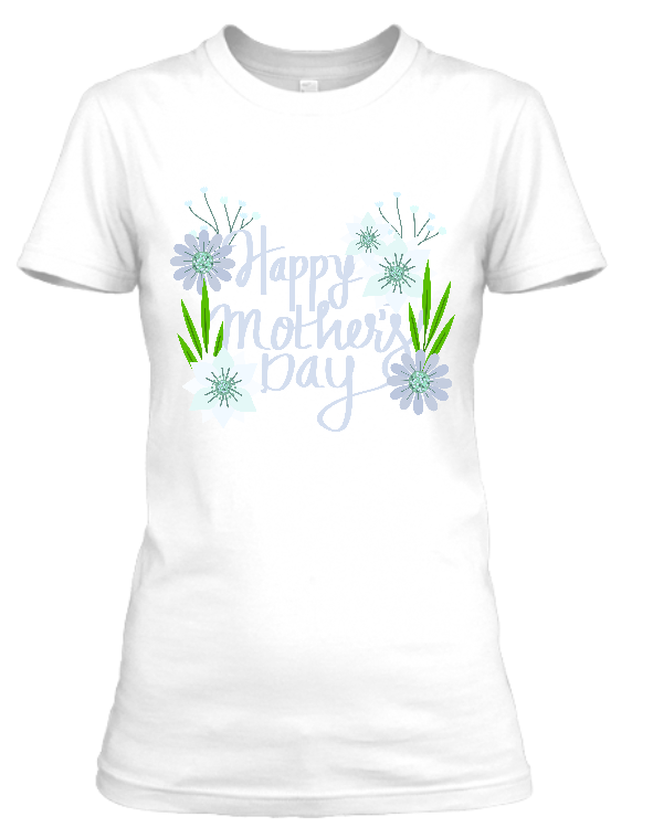 Koszulka damska tshirt Bavenna „Kwiatowe życzenia” 160 g z napisem dla mamy i kwiatami