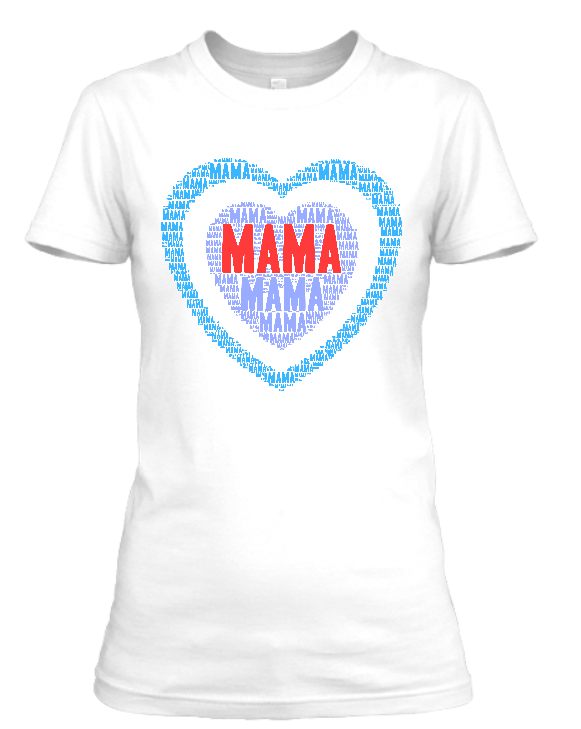 Koszulka damska t-shirt Bavenna „Serce pełne Mamy”  160 g z sercem z napisów Mama 