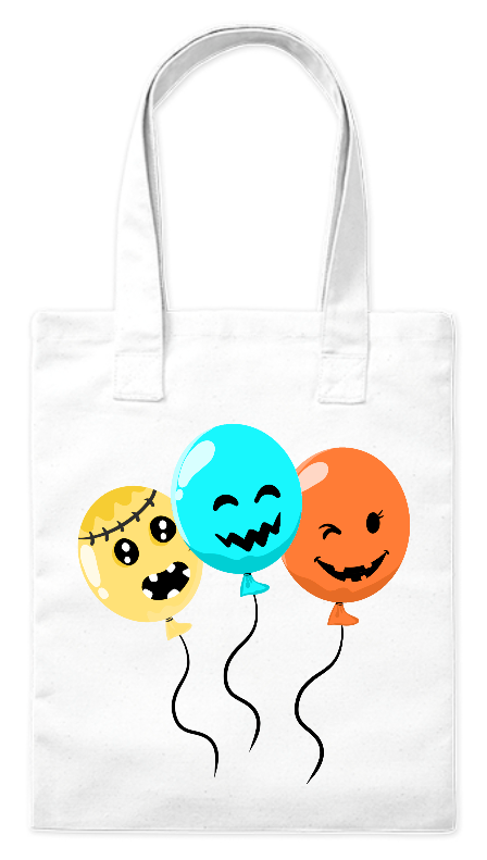 Torba bawełniana „Halloweenowe balony” 220 g/m² – biała