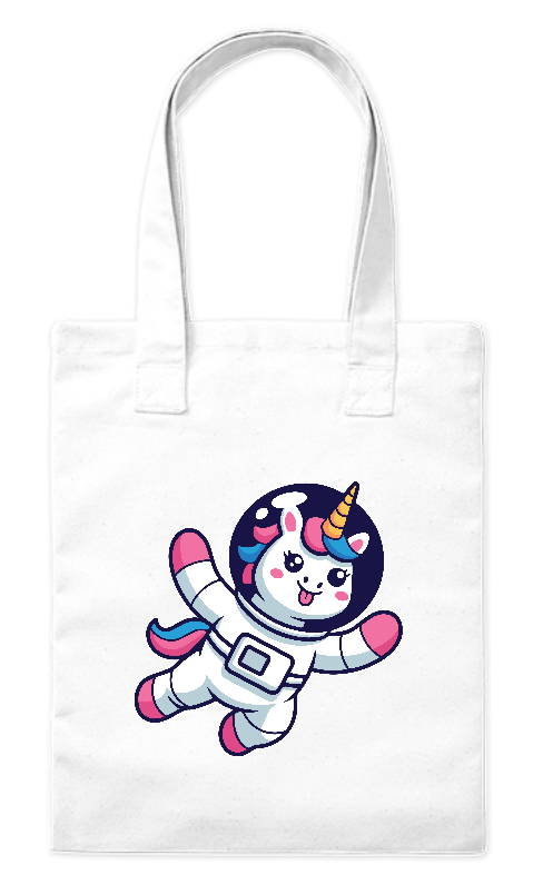 Torba z bawełny premium 220 g Bavenna z grafiką jednorożec w kosmosie