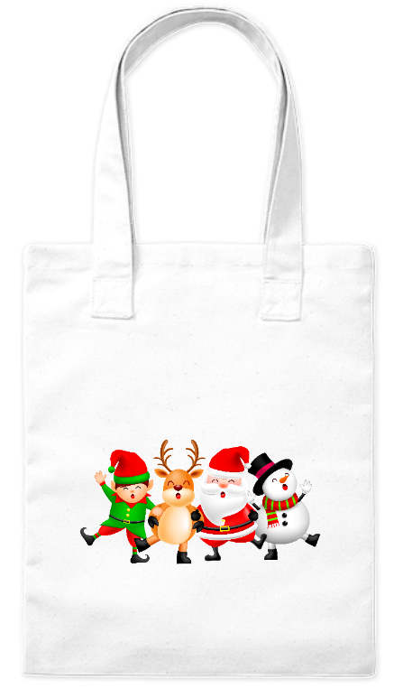 Torba bawełniana eko 220 g Bavenna „Drużyna Świętego Mikołaja” z wizerunkiem Mikołaja i reszty ekipy