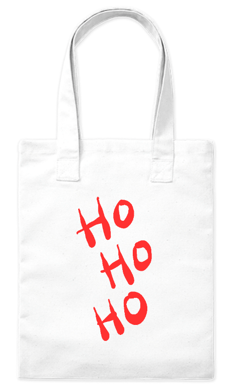Torba bawełniana ekologiczna gruba 220 g Bavenna „Śmiech Mikołaja” z napisem ho ho ho