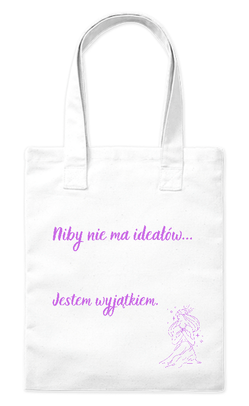 Torba bawełniana eko 220 g Bavenna „Jestem Wyjątkiem” z pięknym napisem i małą ilustracją kobiety