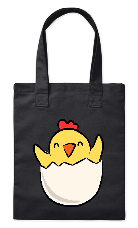 Eko torba 220 g Bavenna „Kurczaczek niespodzianka”  czarna 