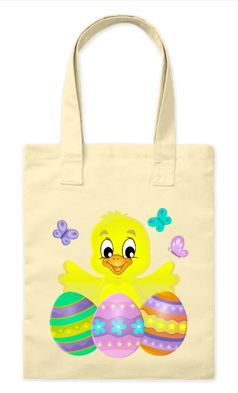 Eko torba 220 g Bavenna „Kurczaczek i Motyle”  w kolorze naturalnym