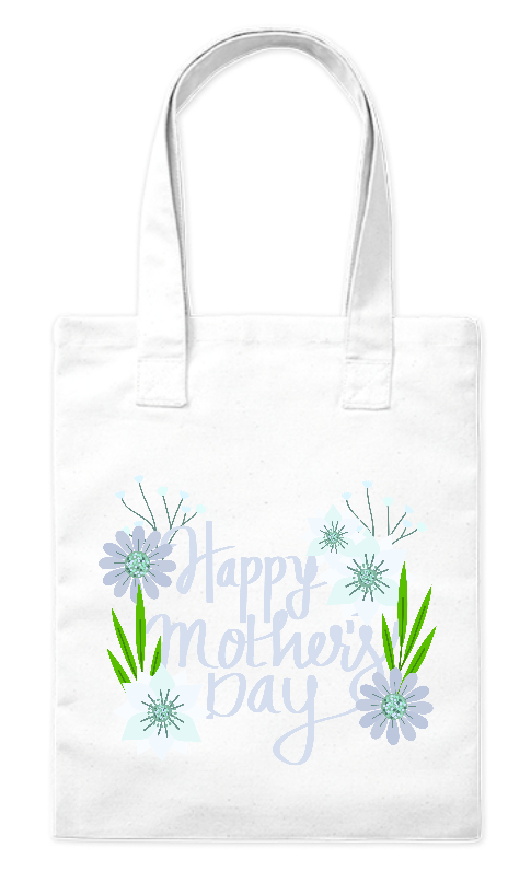 Torba bawełniana eko 220 g Bavenna „Kwiatowe życzenia” z napisem na Dzień mamy i kwiatami