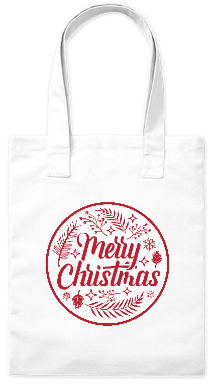 Torba bawełniana eko 220 g Bavenna „Merry Christmas” z napisem wesołych świąt po angielsku