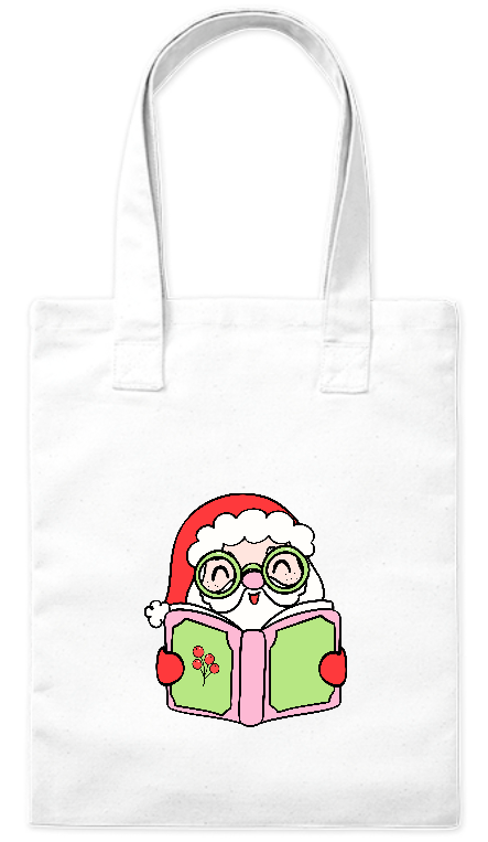 Torba z grubej bawełny 220 g ekologiczna Bavenna „Mikołaj czytelnik” z świętym Mikołajem czytającym książkę