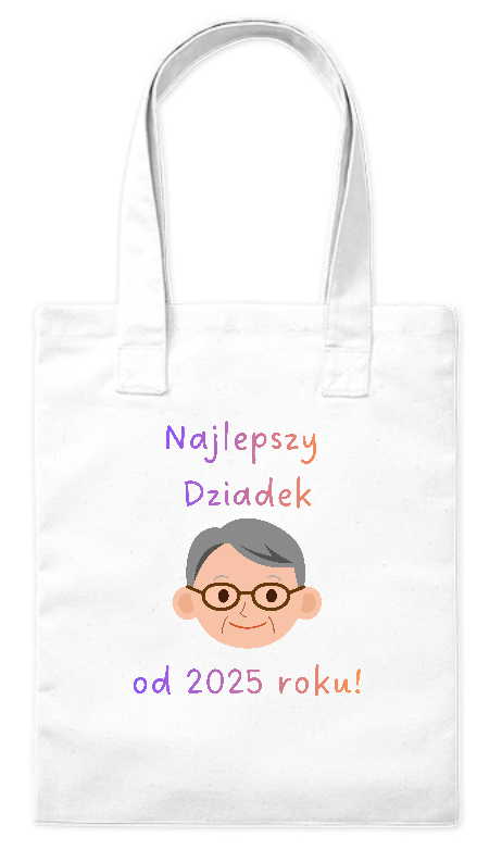 Torba bawełniana eko 220 g Bavenna „Najlepszy Dziadek od” z nadrukiem personalizowanym z postacią dziadka