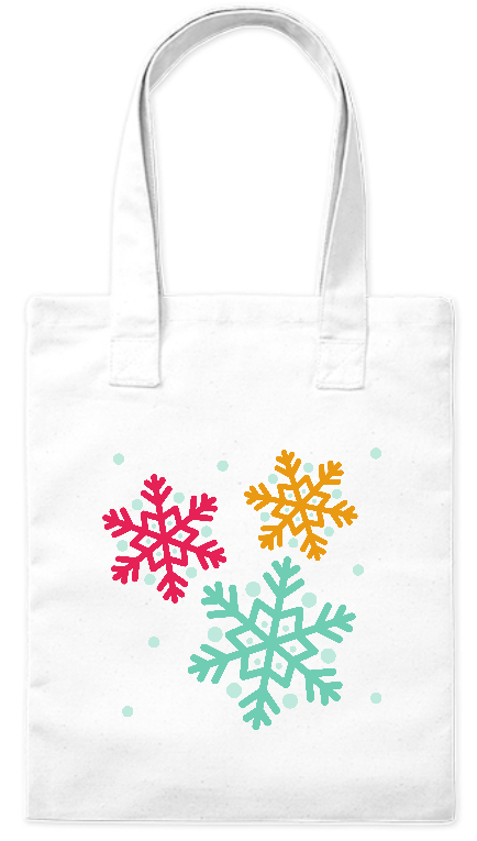 Torba bawełniana eko 220 g Bavenna „Płatki śniegu” z płatkami sniegu w trzech kolorach
