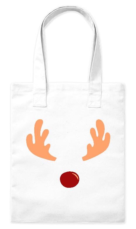 Torba z bawełny 220 g ekologiczna Bavenna „Poroże renifera” z wizerunkiem poroża i nosa renifera