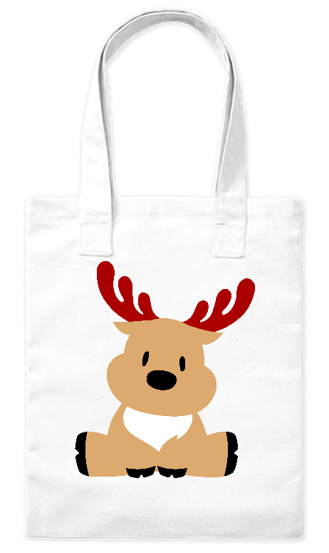Torba bawełniana eko 220 g Bavenna „Renifer” z uroczym reniferkiem świątecznym