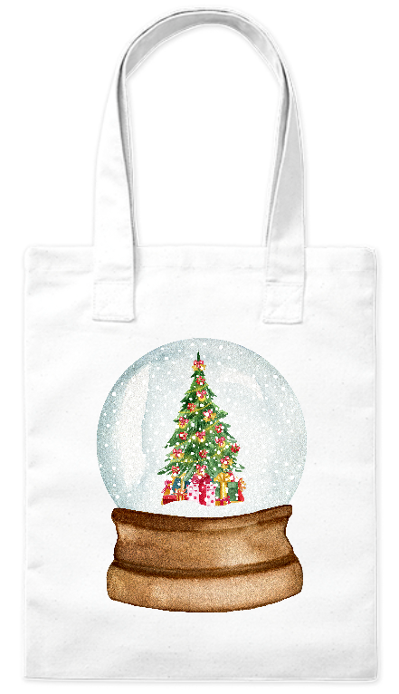 Torba bawełniana eko 220 g Bavenna „Śnieżna kula” z śnieżną kulą z choinką