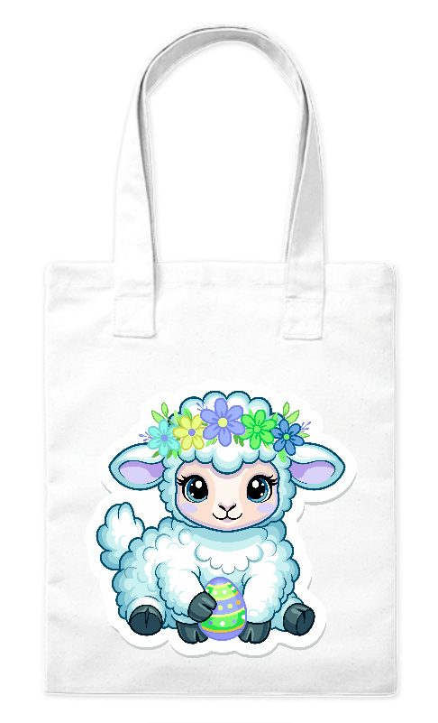 Torba bawełniana eko 220 g Bavenna „Wiosenny Baranek” z uroczym barankiem wielaknocnym