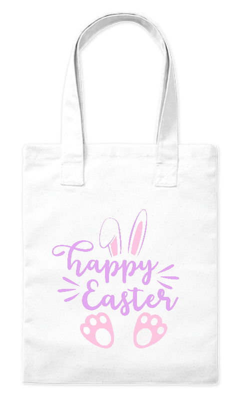 Torba bawełniana eko 220 g Bavenna „Zajączek Happy Easter”  z napisem i uszami zajączka