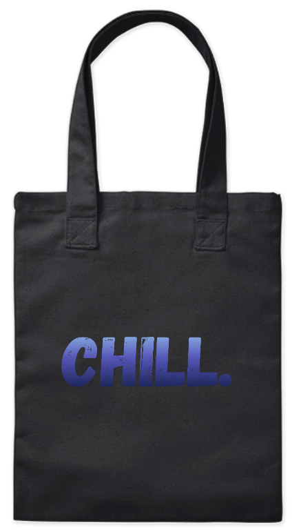 Torba z grubej bawełny 220 g eko Bavenna z napisem „Chill.” w kolorze czarnym