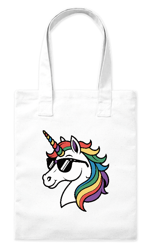 Torba bawełniana ekologiczna 220g Bavenna z jednorożcem w okularach