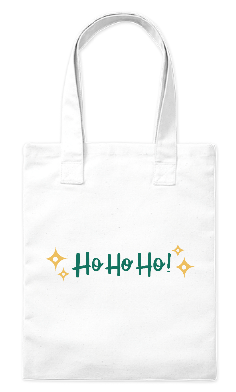 Torba bawełniana eko 220 g Bavenna „Ho Ho Ho!” z napisem ho ho ho i gwiazdkami