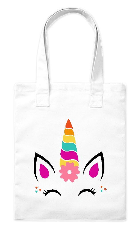 Torba z bawełny eko 220g Bavenna z wizerunkiem twarzy jednorożca 