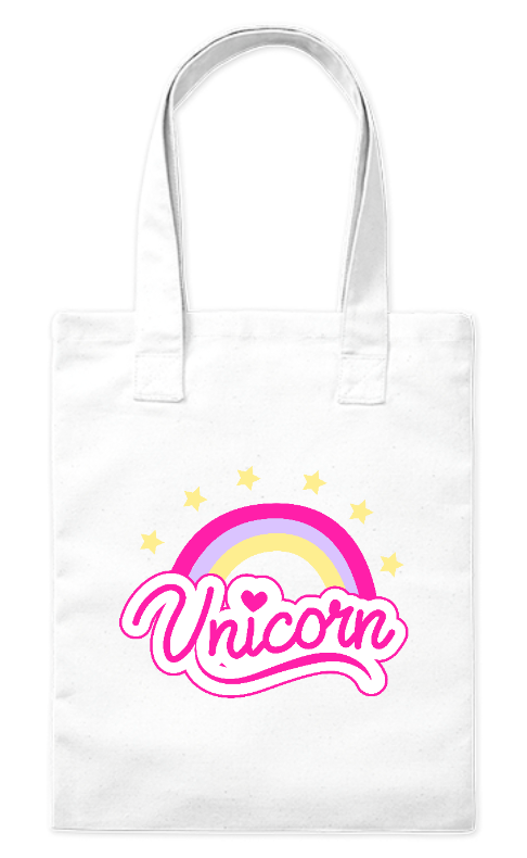 Torba z bawełny 220g Bavenna z napisem unicorn w różowym kolorze 