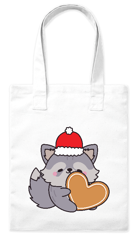 Torba bawełniana eko 220 g Bavenna „Szop w czapce Mikołaja” z szopem z sercem w czapce Mikolajka