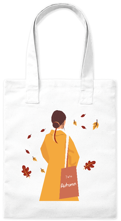 Biała torba bawełniana „Autumn mood” z jesiennym nadrukiem